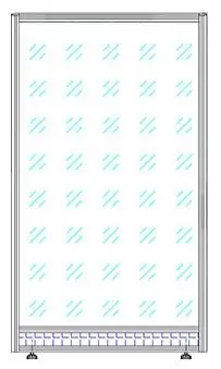 Остеклённый модуль (вставка ЛДСП внизу модуля h=110мм) без поперечин UNO. Фото 1