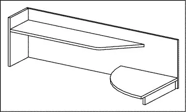 Полка настольная с ПУ левая ПУ16L. Фото 1