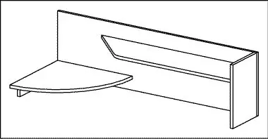 Полка настольная с ПУ правая ПУ16R. Фото 1