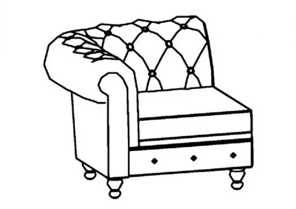 Правая секция дивана Диван Боттичелли Энгл-1R. Фото 1