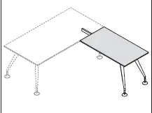 Приставка к столу, ножки хромированные 156323. Фото 1
