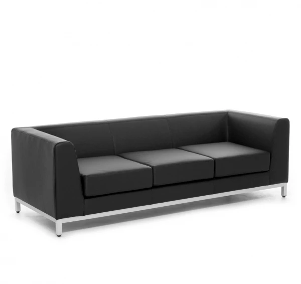 R DIVA Диван 3м иск.кожа метал DIVA 3 Dollaro black. Фото 1