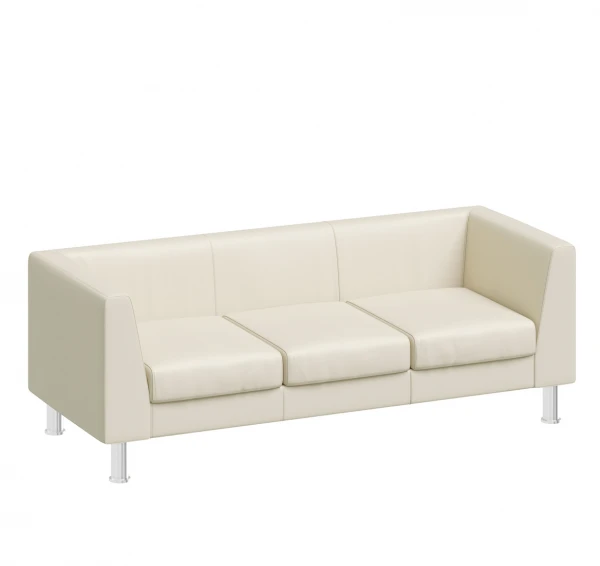 R EVA Диван 3мест кожа, металл EVA 3 Ivory 22042. Фото 1