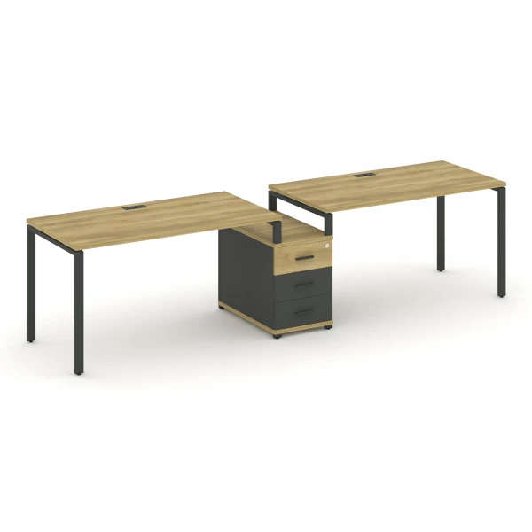 Рабочая станция 2 места с 1 опорной тумбой CN.ORS-303 A. Фото 1