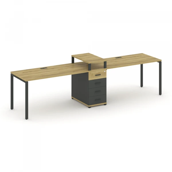 Рабочая станция 2 места с 1 опорной тумбой CN.ORS-418 A. Фото 1