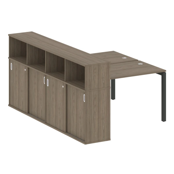 Рабочая станция на П-образном м/к с опорным шкафом-купе 50БП.РС-СШК-4.2. Фото 1