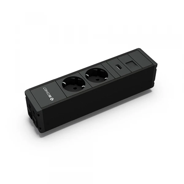 Розеточный блок AUX7003 2TSN+1USB зарядка 5V/2A+RJ45. Фото 1
