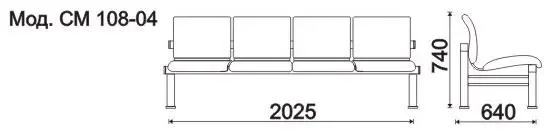 Секция 4-х местная, каркас - Белый Кортес (4 местн.). Фото 1