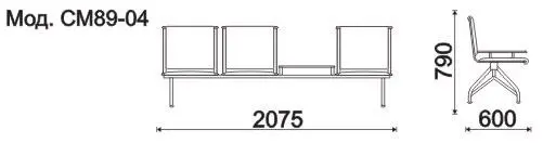 Секция 4-х местная, каркас - Черный Турне (4-х местн.). Фото 1