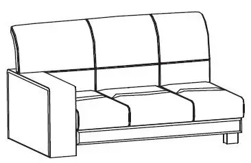 Секция двухместная левая (подлокотники - шпон, цвет - полосатый орех) Диван  Леонардо Энгл- 2L DS-3 (ТА15). Фото 1