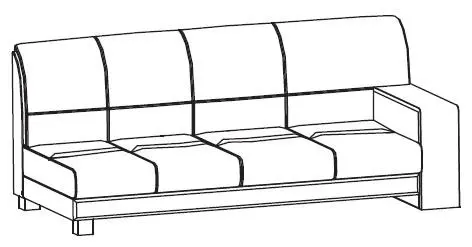 Секция трехместная правая (подлокотники - шпон, цвет - палисандр) Диван  Леонардо Энгл- 3R DS-3 (ТА05). Фото 1