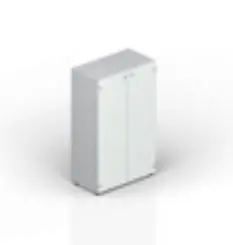 Шкаф 80х44х118см для документов (2 белые матовые стеклянные двери, 2 полки, ручки - хром) EMMS564BL. Фото 1