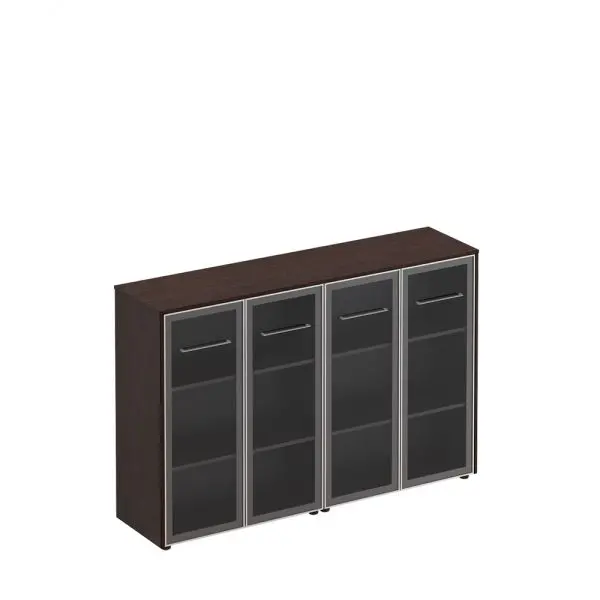 Шкаф для документов со стеклянными дверьми (стенка из 2 шкафов) МЕ 323. Фото 1