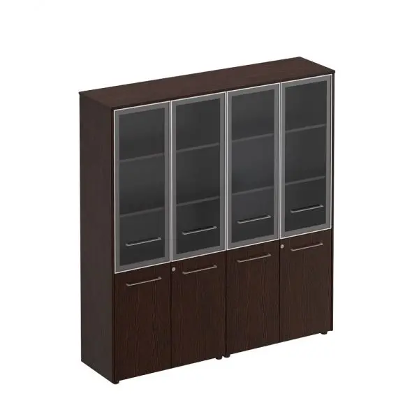 Шкаф для документов со стеклянными дверьми (стенка из 2 шкафов) МЕ 360. Фото 1