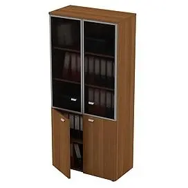 Шкаф для документов со стеклянными дверьми в раме 0783. Фото 1