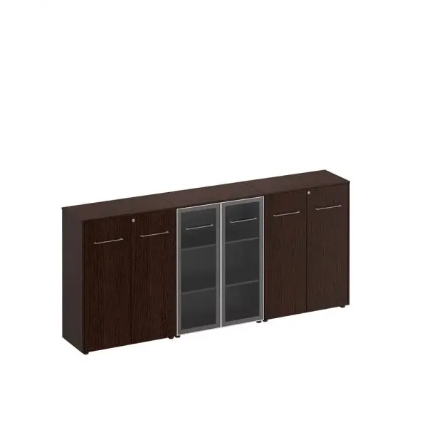 Шкаф комбинированный средний(закрытый - стекло - закрытый) МЕ 338. Фото 1