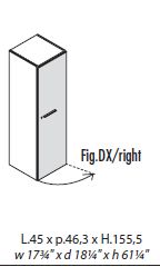 Шкаф средний с 1 дверью левый