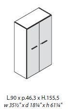 Шкаф средний с 2 дверьми левый