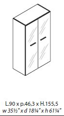 Шкаф средний с белым стеклом