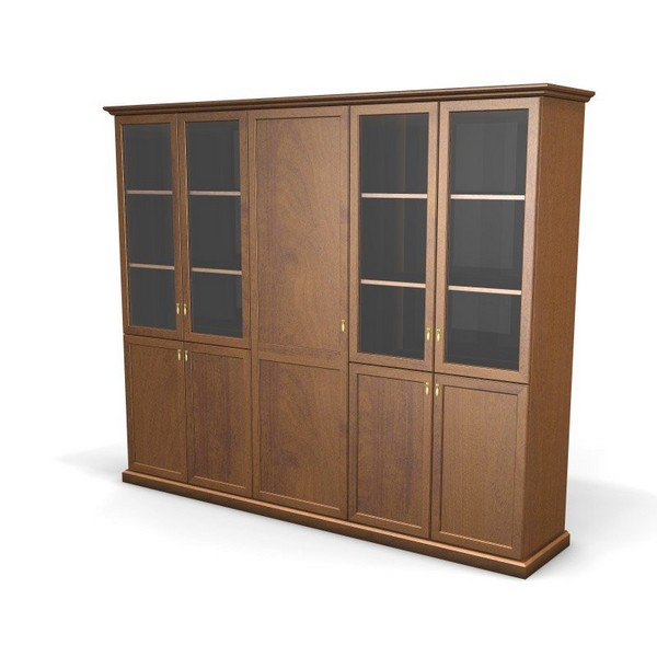 Шкаф-витрина + гардероб, 5 дверей