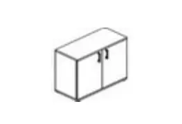 STEEL WOOD - Шкаф низкий с топом, белый. Фото 1