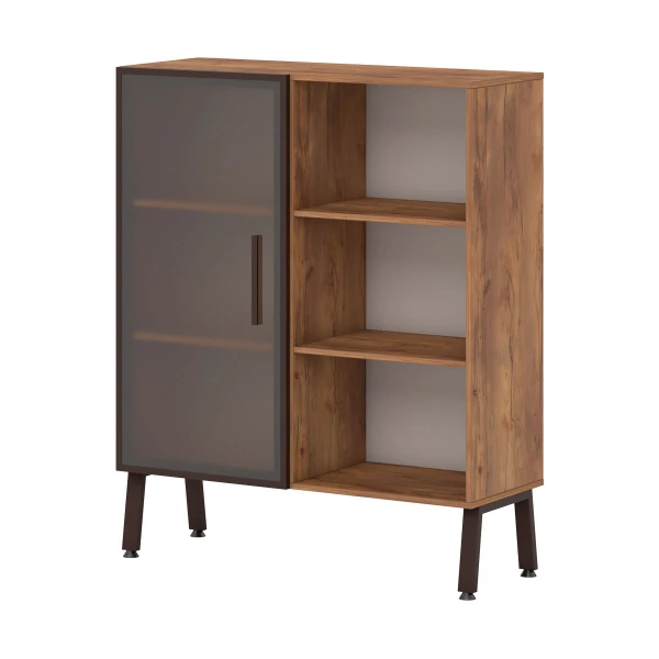 Стеллаж, 6 полок с 1 стеклянной дверью Т-603. Фото 1