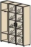 Стеллаж с дверями в алюминиевой рамке, стекло графит СФ-ТВТ-435511.2. Фото 1
