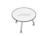 Стол для переговоров круглый, ножки крашенные 156446. Фото 1