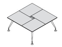 Стол для переговоров, ножки хромированные