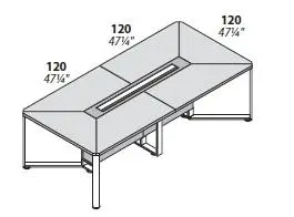 Стол для переговоров, ножки хромированные 146644. Фото 1