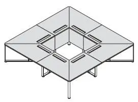 Стол для переговоров, ножки хромированные 146656. Фото 1