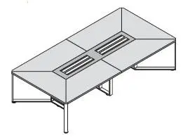 Стол для переговоров, ножки крашенные 146549. Фото 1