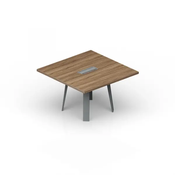 Стол для переговоров с металлическим аутлетом для вывода электропроводки MYME1414. Фото 1