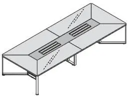 Стол для переговоров, стекло, ножки крашенные 146520. Фото 1