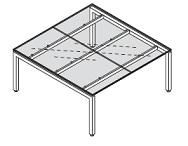 Стол для переговоров, стеклянная столешница
