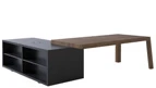 Столы для руководителя без передней панели и с приставным модулем глубиной 820 мм T014. Фото 1