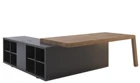 Столы для руководителя с передней панелью и с приставным модулем глубиной 600 мм T022. Фото 1