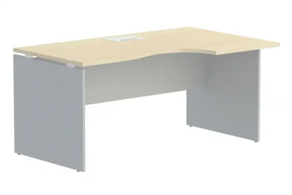 Стол эргономичный на ДСП опорах правый с лючком 107. Фото 1