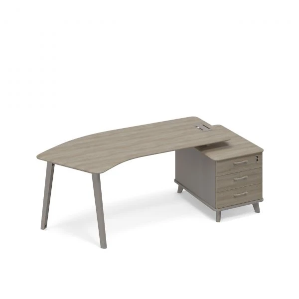 Стол эргономичный на тумбе малой правый (тип 5) ТМ М1 130 МП ВЛ ВЛ. Фото 1