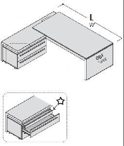 Стол левый с приставной тумбой