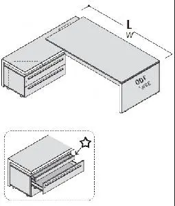 Стол левый с приставной тумбой 118966. Фото 1