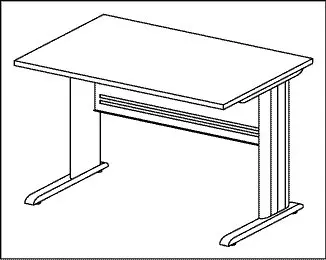Стол на L-образном каркасе EM111/1. Фото 1