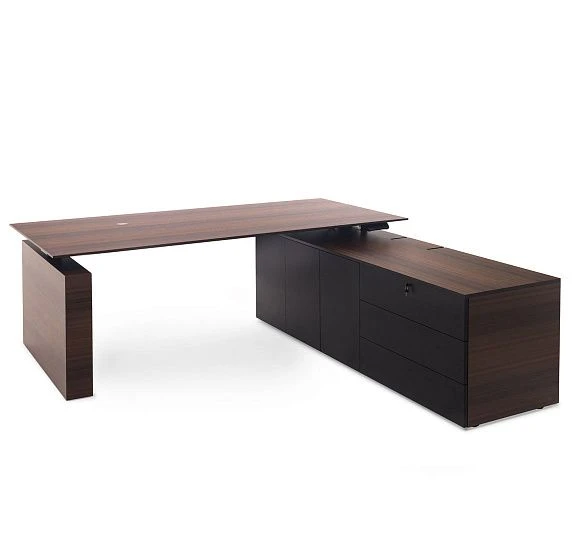 Стол письм. с тумбой DX ЭВКАЛИПТ МОРЕН/ЧЕРН 110 102 ECL BL. Фото 1