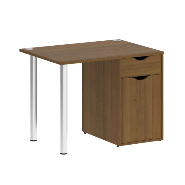 Стол письменный с тумбой (1 ящик, опоры хром) VR.SP-3-98.1. Фото 1