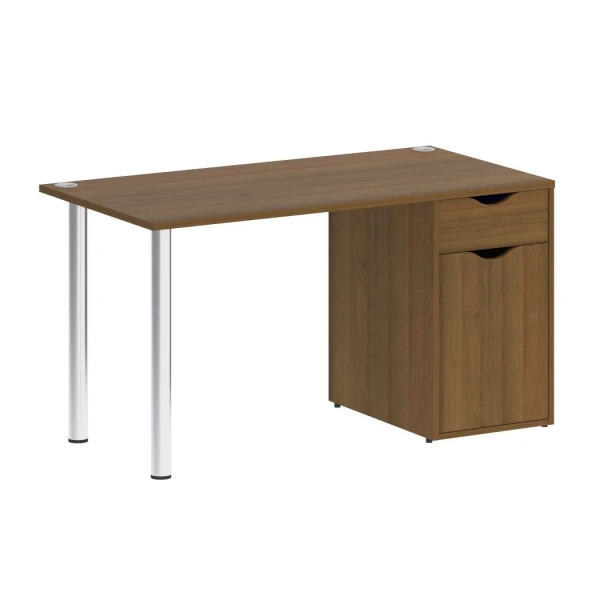 Стол письменный с тумбой (1 ящик, опоры хром) VR.SP-3-138.1. Фото 1