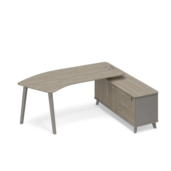 Стoл руководителя эргономичный (тип 5) на опорной тумбе правый ТМ М1 126 МП ВЛ ВЛ. Фото 1