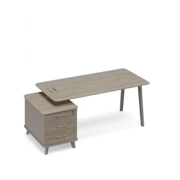 Стол руководителя комбинированный левый на тумбе малой (тип 1) ТМ М1 105 МП ВЛ/МП ВЛ. Фото 1