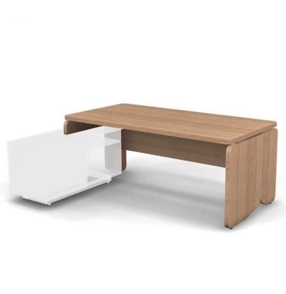 Стол руководителя левый, для опорной тумбы MDF 7#37136. Фото 1