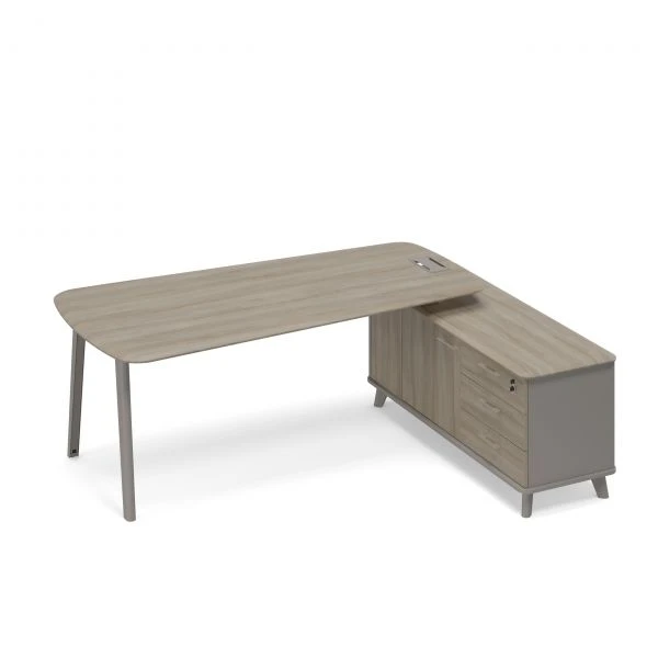 Стoл руководителя правый (тип 3) с опорной тумбой ТМ М1 118 МП ВЛ ВЛ. Фото 1