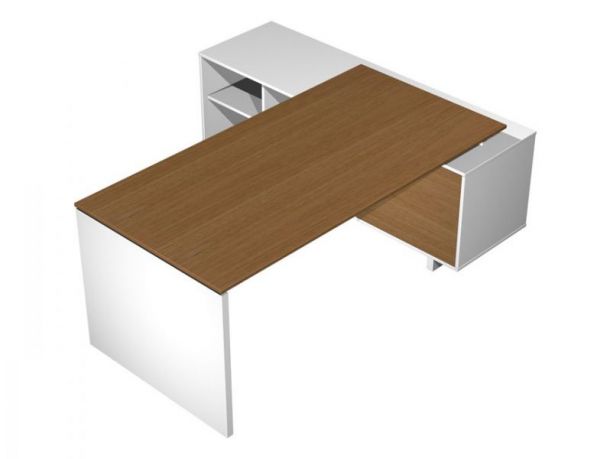 Стол руководителя прямой на опорной тумбе (левый/правый)